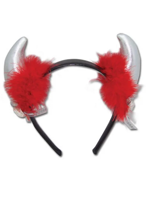 hair accessories for teenagers -Devil Horn Headband - Devil Silver Headband