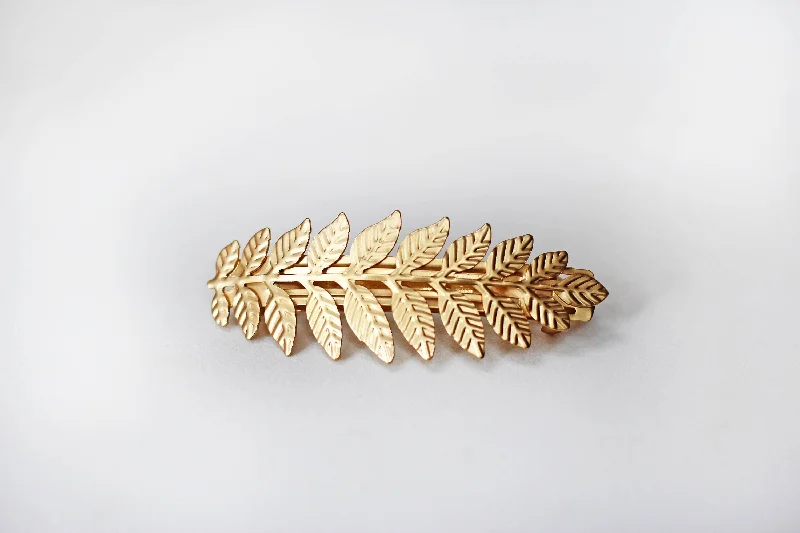 best hair accessories for curly hair -Athena Leaf Barrette- discounted version