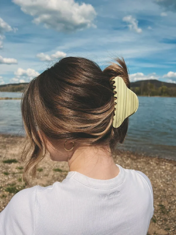 bold clips for edgy fashionistas -Cloud Hair Clip Lime