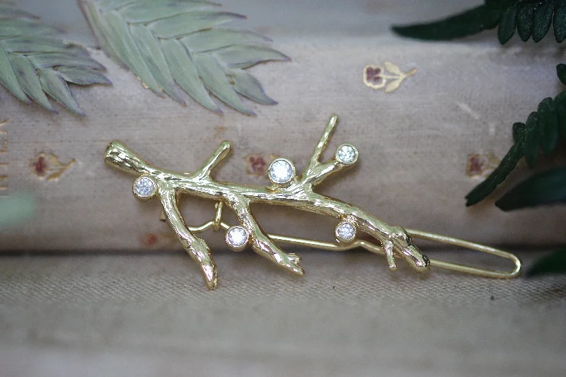 luxe hairpins for glamorous styles -Crystals Coral Barrette