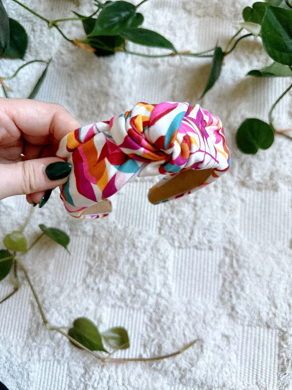 soft scrunchies for hair protection -Hard Headband - Changing Leaves