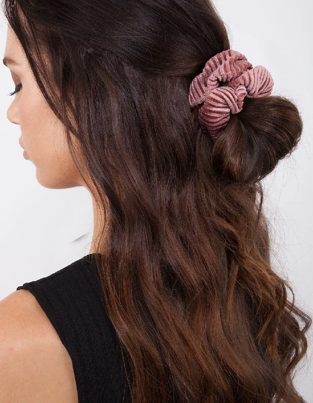 unique hair combs for bridal hairstyles -Neutral Velvet Cord Scrunchie Pack