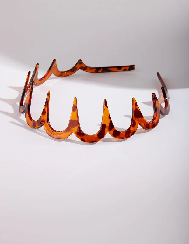 affordable hair ties for everyday use -Tortoiseshell Wave Headband