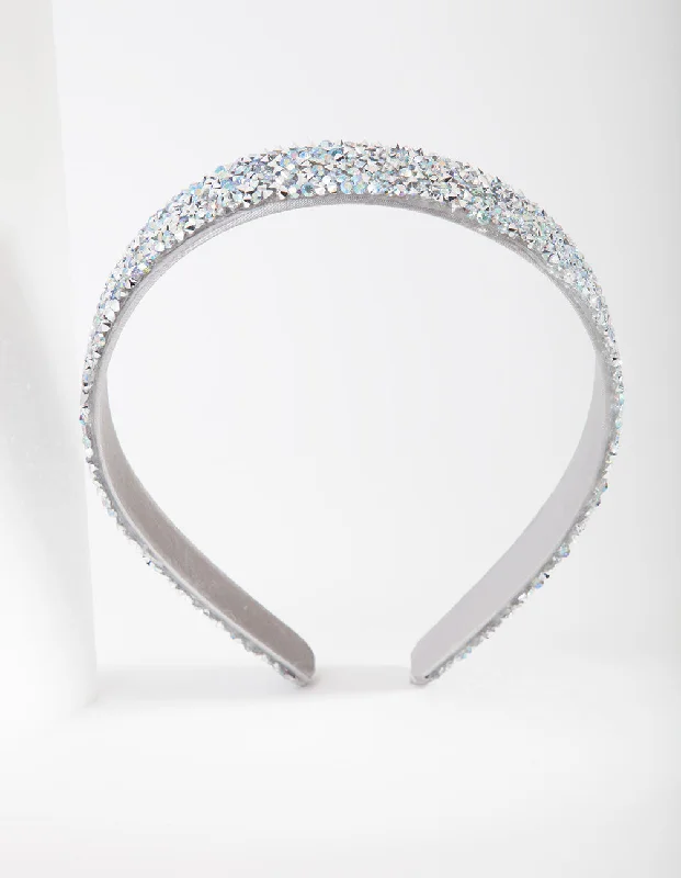 trendy hairbands for teenagers -Kids Silver Sparkle Headband