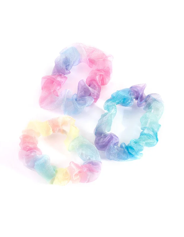 fashionable hairbands for women -Kids Fabric Ombre Scrunchie Pack