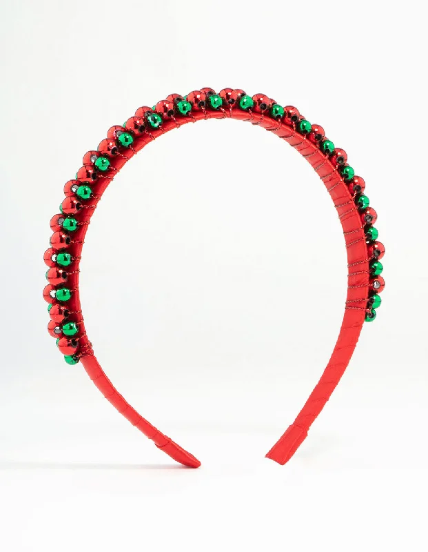 fashionable headbands for festivals -Kids Xmas Beaded Headband