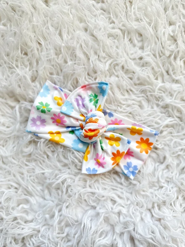 stylish fabric hairbands for casual chic -Mini Tieband - Pastel Floral