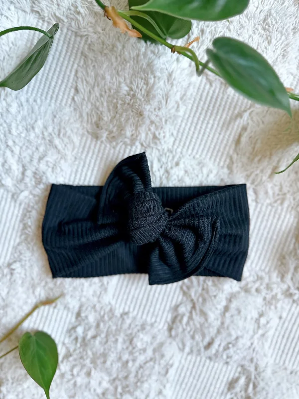 colorful scrunchies for summer hairstyles -Mini Tieband™ - Ribbed Black