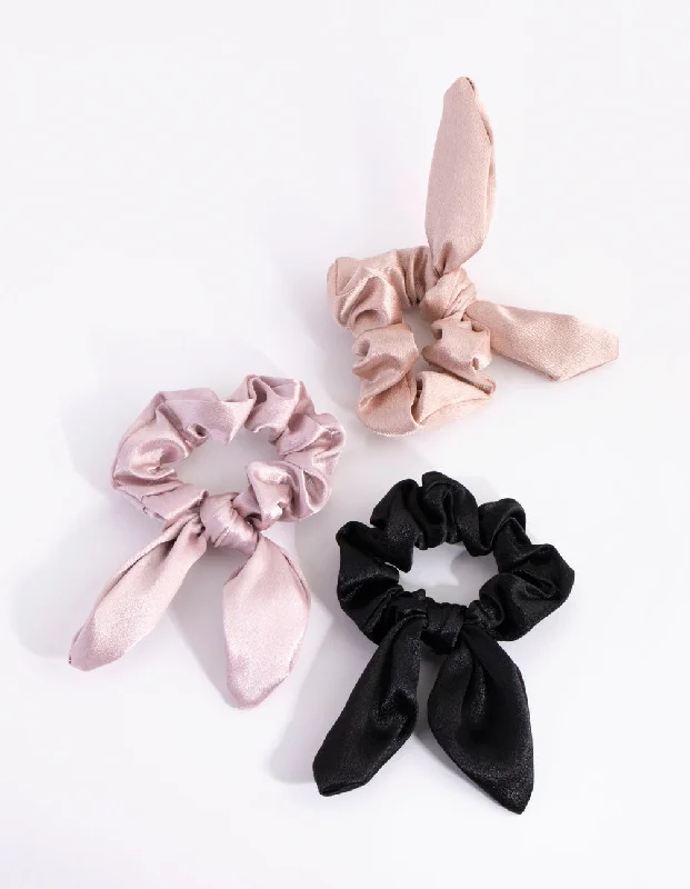 high-quality hairpins for salon looks -Satin Bunny Scrunchie Pack