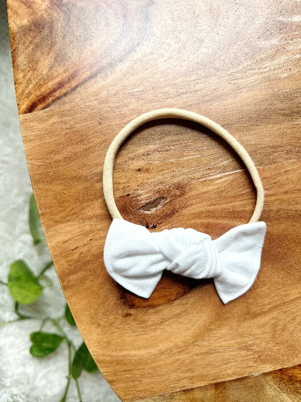 simple hair ties for everyday use -Nylon Headband - White