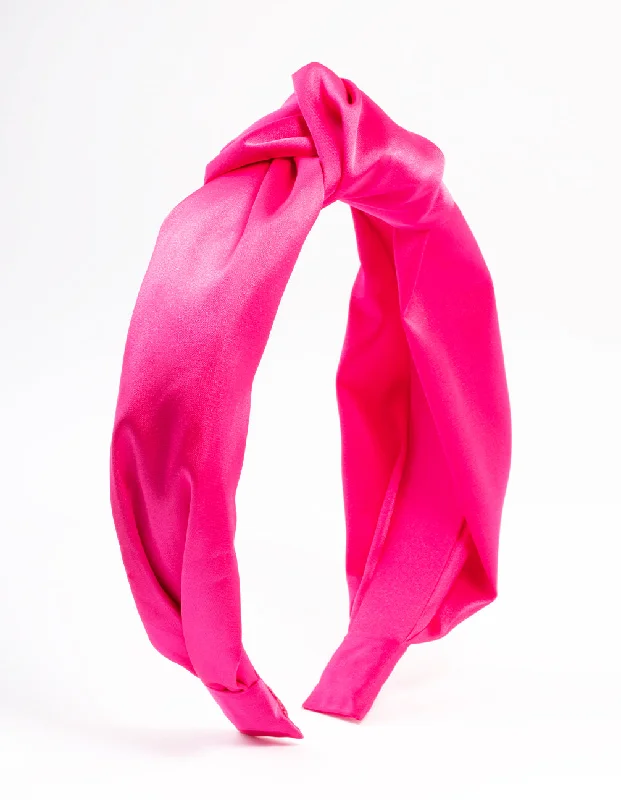 simple hair ties for everyday use -PInk Twisted Knot Headband