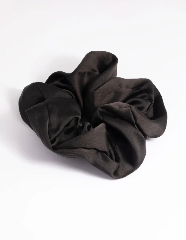 classic barrettes for timeless hairstyles -Large Black Scrunchie