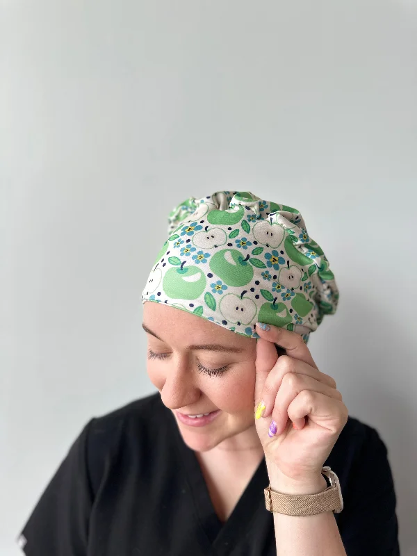 silk hair scrunchies for smooth hair -Scrub Hat - Apples and Flowers