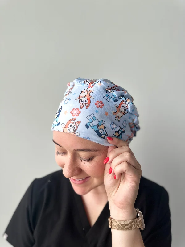 classic hairbands for women -Scrub Hat - Blue Dog