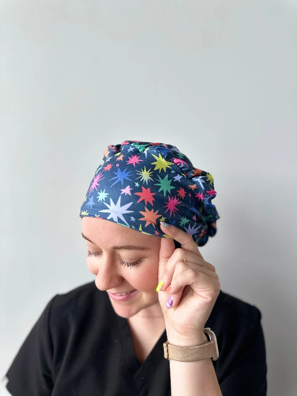 unique hair combs for bridal hairstyles -Scrub Hat - Colorful Stars