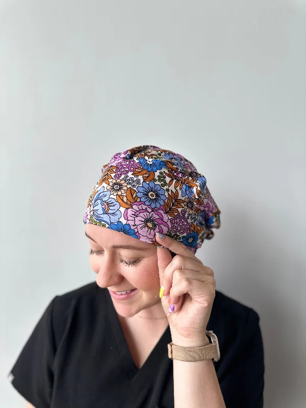 best hairbands for thick hair -Scrub Hat - Cool Floral