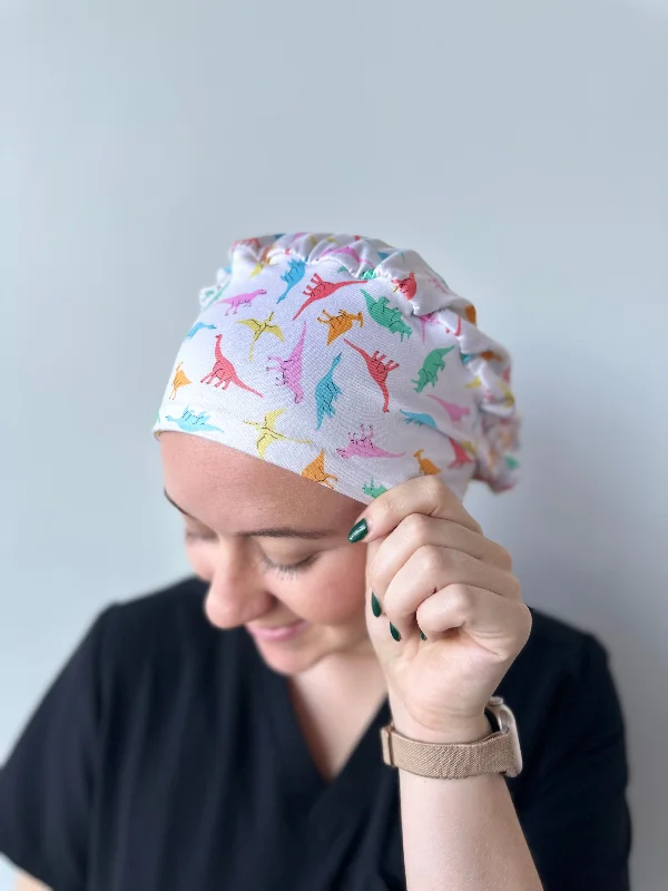 stylish hair clips for thick hair -Scrub Hat - Playful Dinosaurs