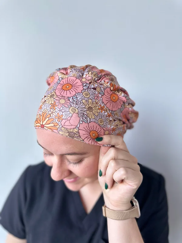 floral hair accessories for girls -Scrub Hat - Poppies