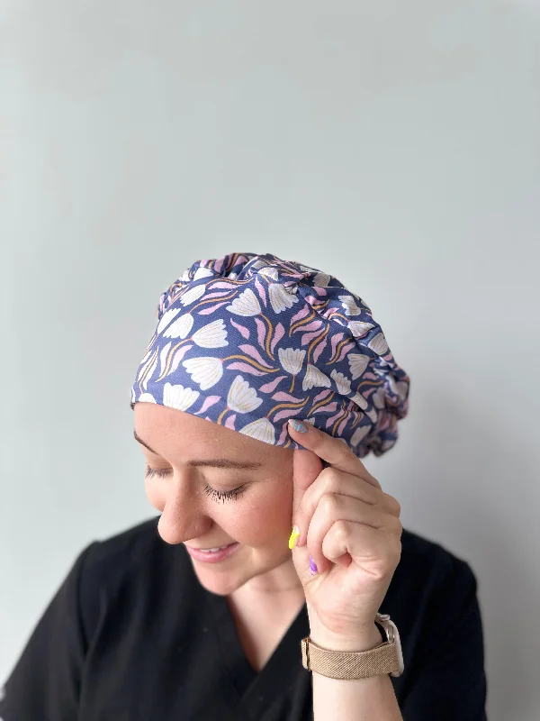 simple headbands for everyday outfits -Scrub Hat - Tulips