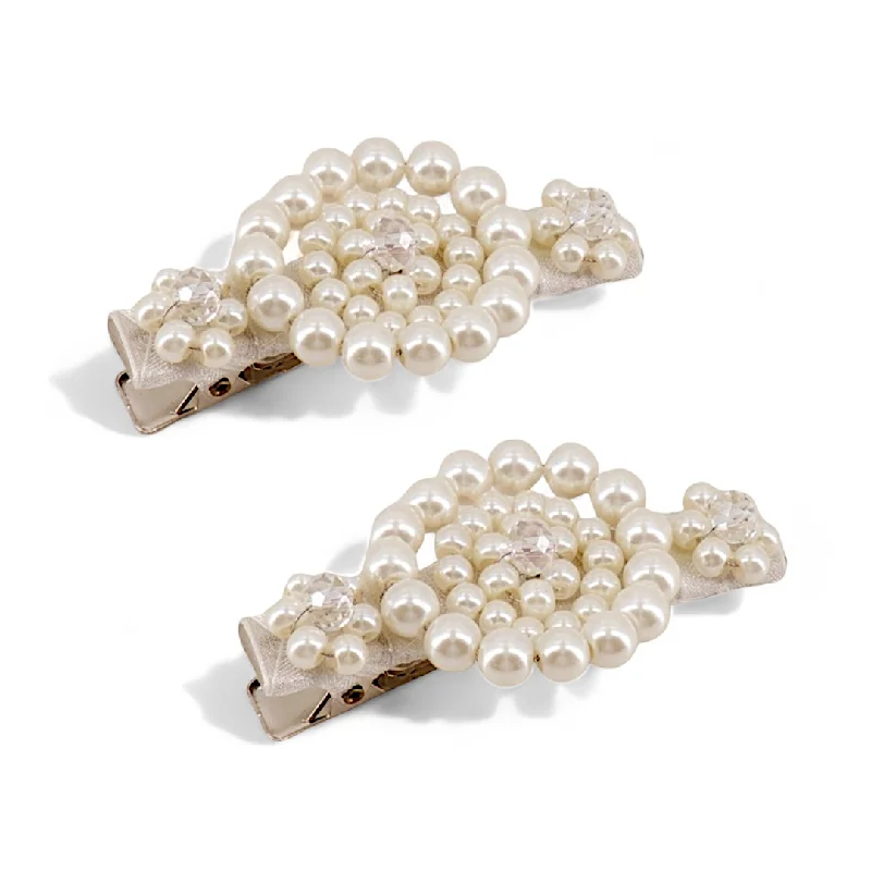 silk hairpins for smooth styling -The Blue Bell Girls Pearl Clip Set