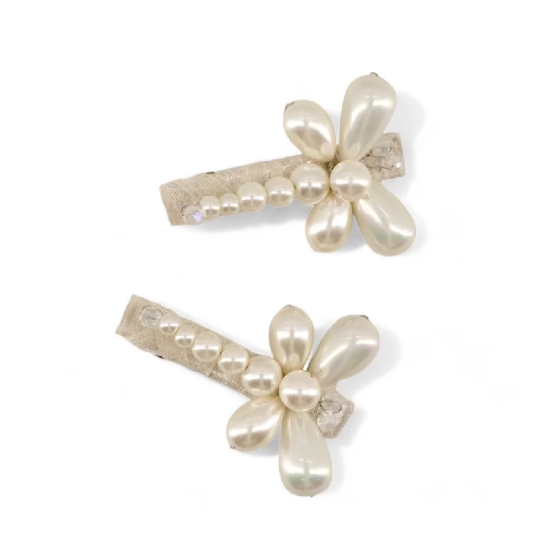 decorative hairpins for party hairstyles -The Caron Pearl Dragonfly Hair Clip Set