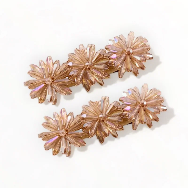 comfortable scrunchies for night sleep -The Nassandra Crystal Flowers Designer Hair Clip