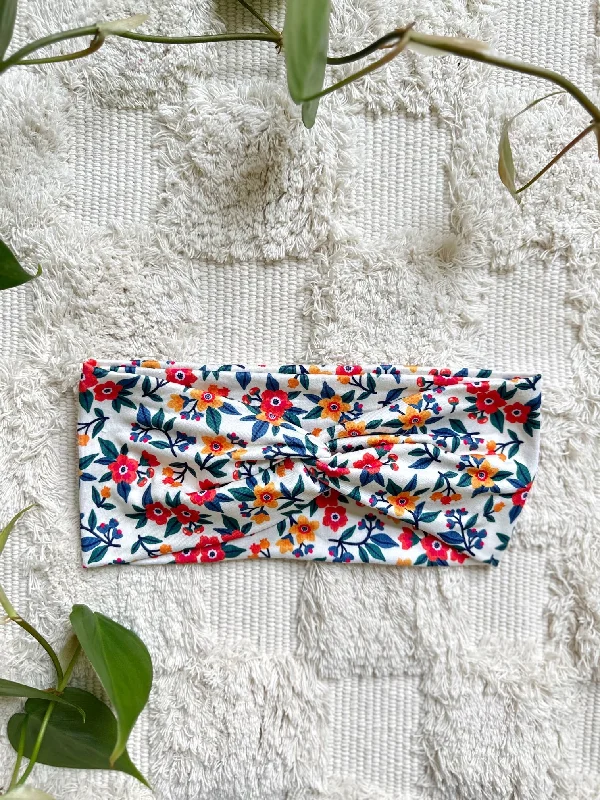 simple headbands for everyday outfits -Twistband - Retro Floral