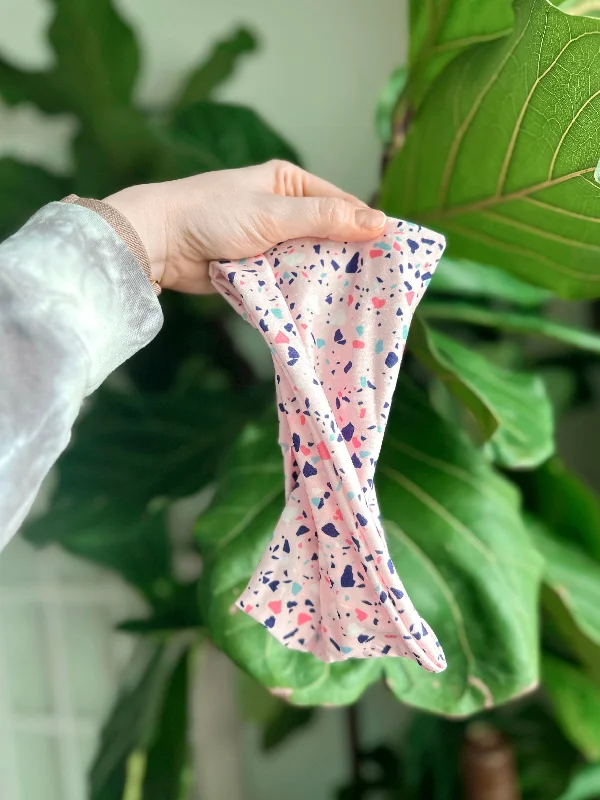 trendy scrunchies for casual wear -Wideband - Pink Terrazzo