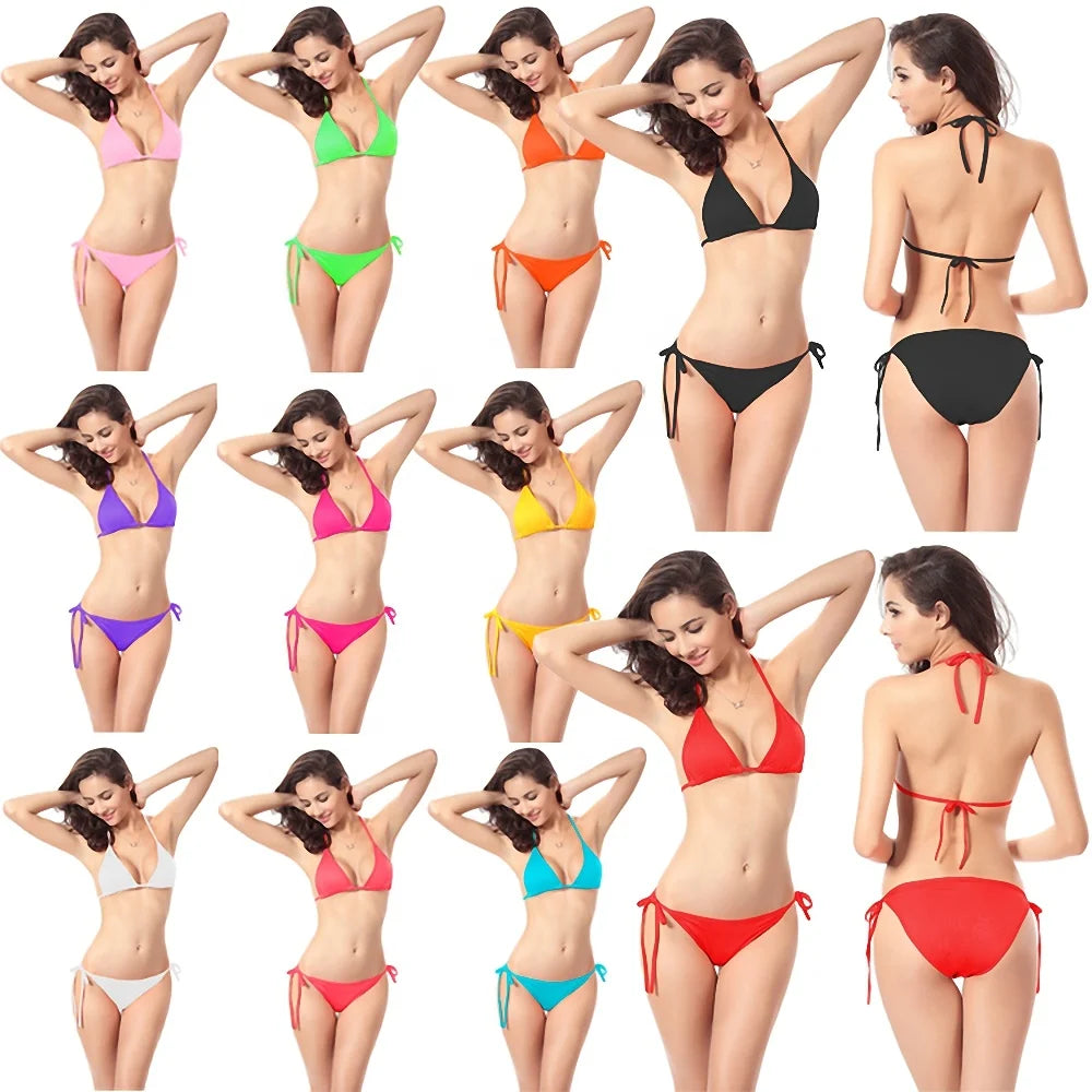 wigs for creating classic, timeless styles-Liu Ming Hot Selling Wholesale OEM Cheap Women Sexy More Solid Colors Swimsuit Swimwear Bikini