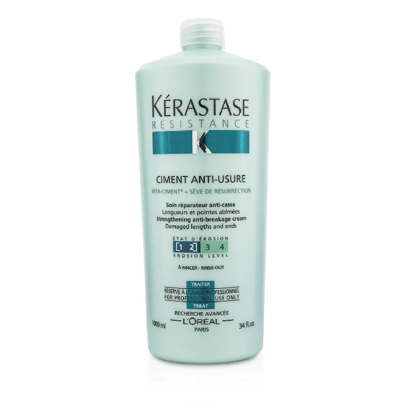 how to stop hair loss from excessive brushing -Kerastase Resistance Ciment Anti-Usure Strengthening Anti-Breakage Cream - Rinse Out (For Damaged Lengths & Ends)  1000ml/34oz