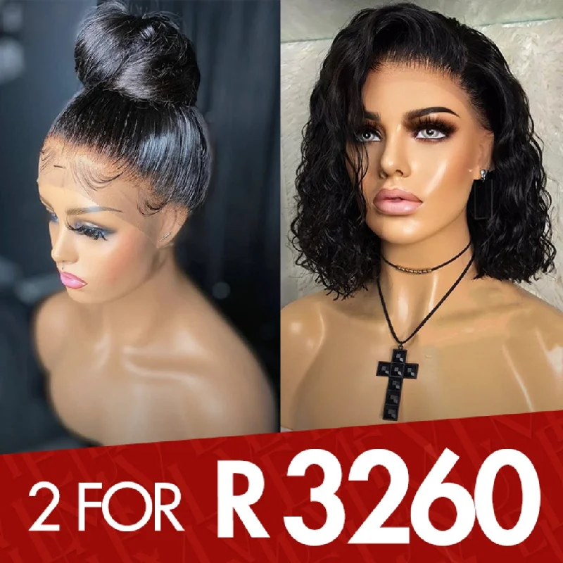 lightweight wigs for everyday comfort-2 For 1 | 18 Inches 360 Lace Straight Wig  + 4*4 Closure Water Wave Wig