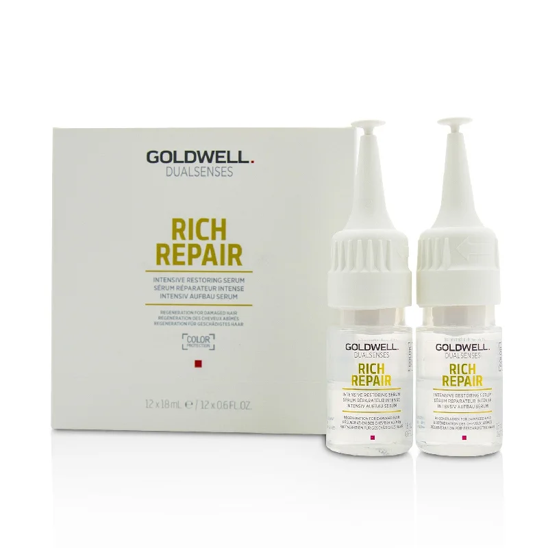 nourishing products for preventing hair damage -Goldwell Dual Senses Rich Repair Intensive Restoring Serum (Regeneration For Damaged Hair)  12x18ml/0.6oz