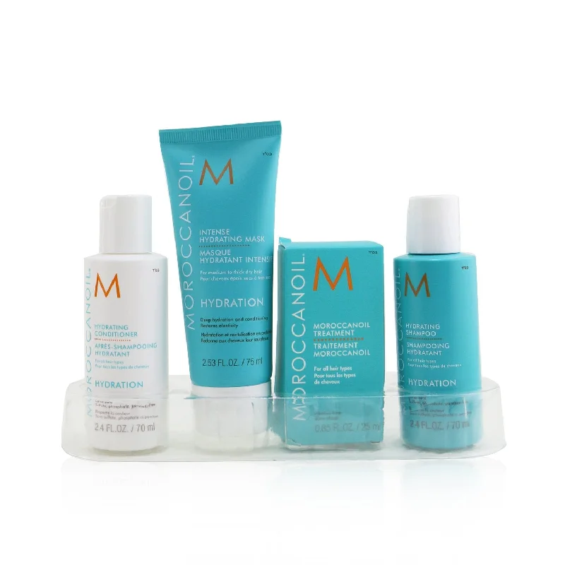 how to get rid of dry hair ends without cutting -Moroccanoil Hydration Takes Flight Set  4pcs