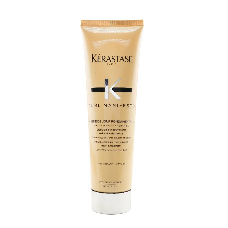 how to manage oily scalp without frequent washing -Kerastase Curl Manifesto Creme De Jour Fondamentale Hair Cream Daily Moisturizing Frizz-Reducing Leave-in Treatment - For Curly Hair  150ml/5.1oz