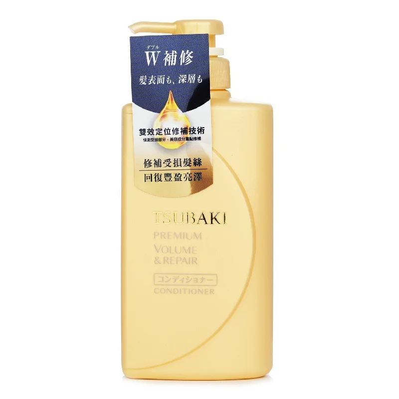 best treatments for dry, damaged hair ends -Tsubaki Premium Volume & Repair Conditioner  490ml/16.56oz