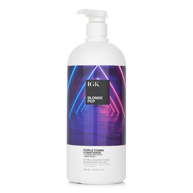 how to maintain healthy hair without chemicals -IGK Blonde Pop Purple Toning Conditioner  1000ml/33.8oz