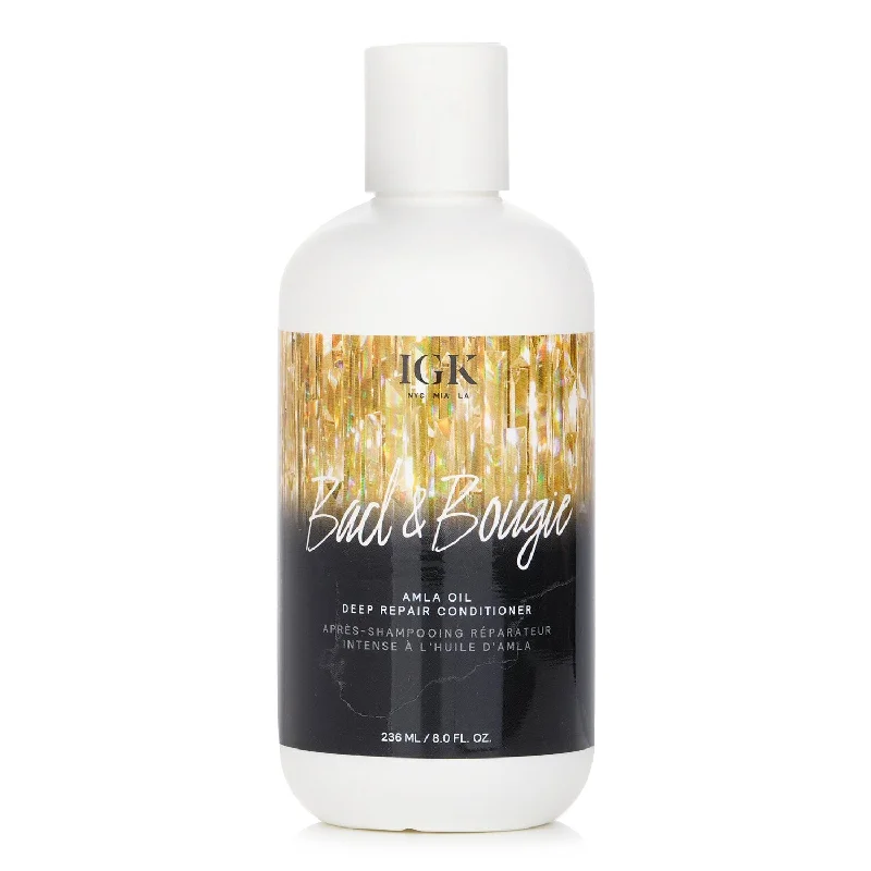 how to fix dry, damaged hair ends without cutting -IGK Bad & Bougie Amla Oil Deep Repair Conditioner  236ml/8oz