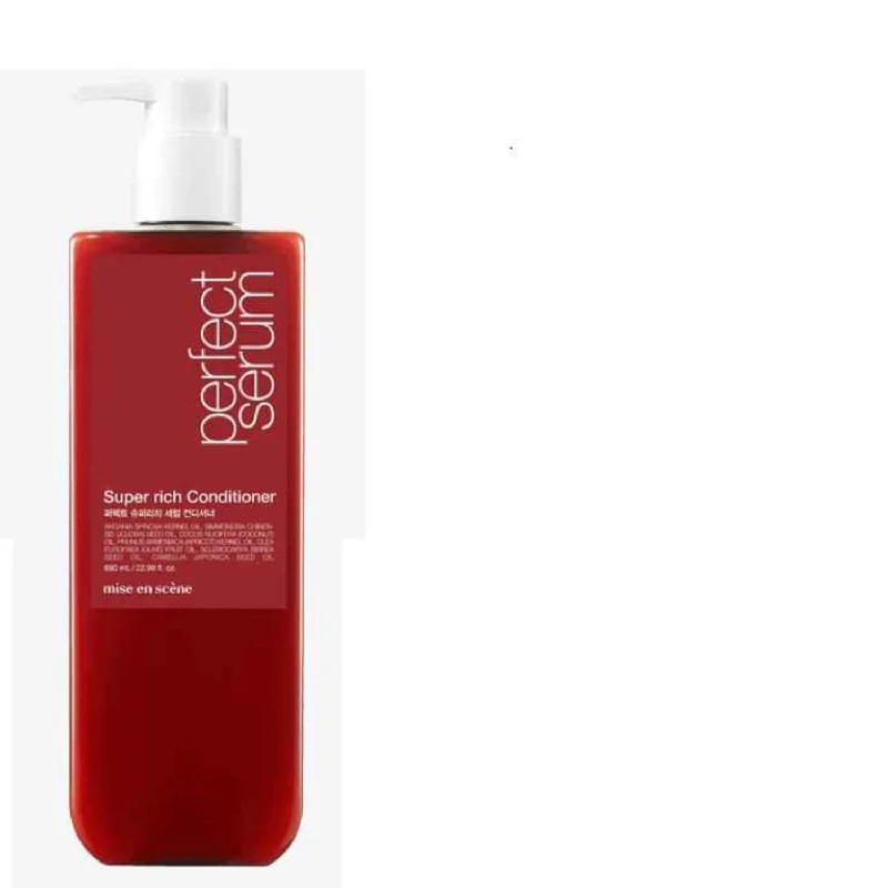 how to protect curly hair from heat styling tools -MISE en SCENE Perfect Serum Super Rich Conditioner  680ml