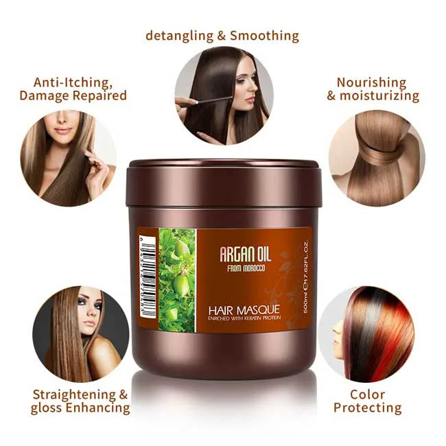 best deep conditioning treatments for color-treated hair -Argan Oil Hair Mask Argan Oil Keratin Protein Hair Mask contains moroccan oil essence and keratin, soothes and  improves frizz from the root to the tail, deeply.500ml