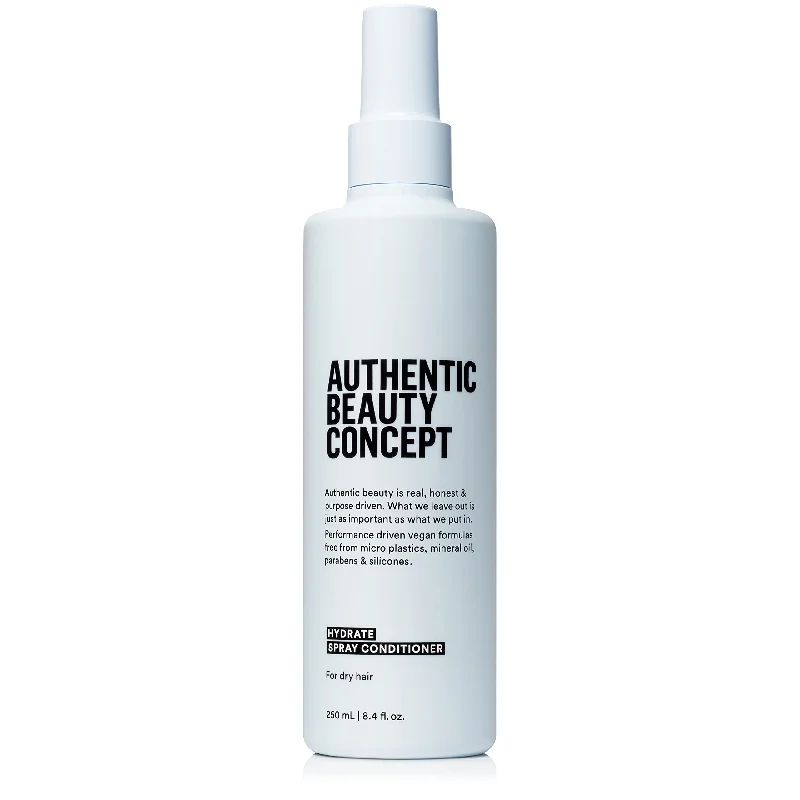 tips for preventing hair from becoming frizzy -Authentic Beauty Concept Hydrate Spray Conditioner 8.4oz - 250ml