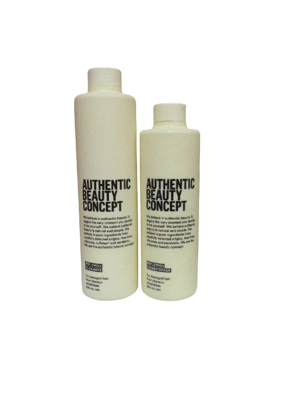 hair care tips for soft, manageable hair -Authentic Beauty Concept Replenish Cleanser + Conditioner 10.1-8.4oz Duo Set