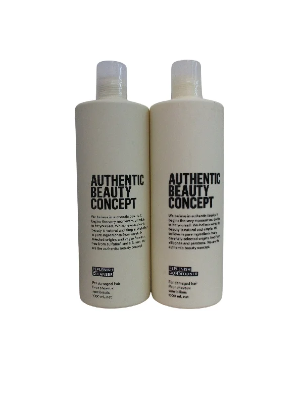 best natural oils for nourishing dry hair -Authentic Beauty Concept Replenish Cleanser +Conditioner 33 oz Duo Set