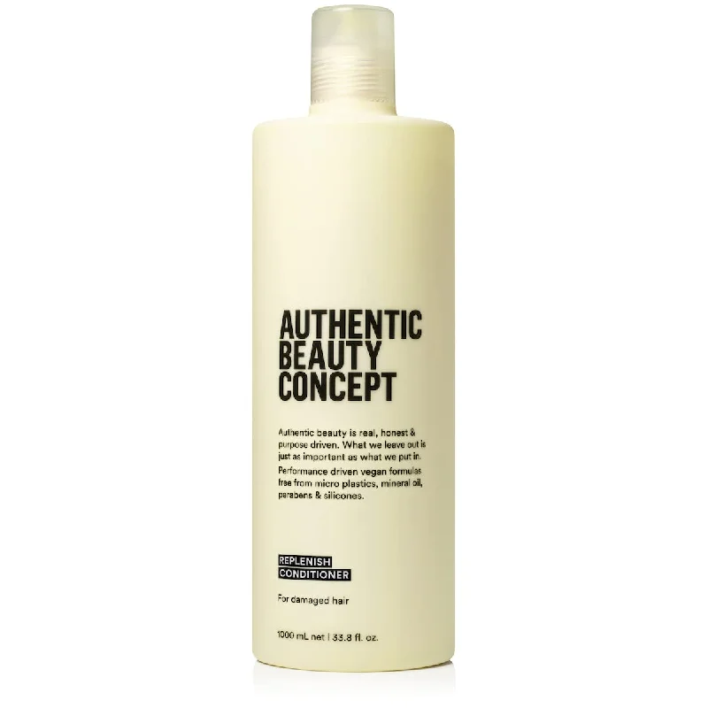 how to restore volume to flat, lifeless hair -Authentic Beauty Concept Replenish Conditioner Vegan 33.8 fl oz