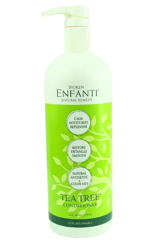 nourishing oils for treating dry scalp and hair -Bioken Enfanti Natural Remedy Tea Tree  Conditioner 32 Oz