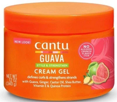 how to fix dry, damaged hair ends without cutting -Cantu Guava Curl Strengthening Cream Gel