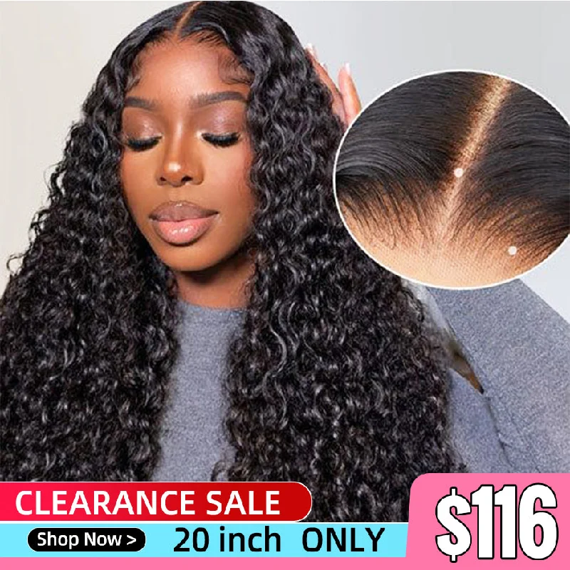 wigs for professional, work-friendly styles-Clearance Sale Kinky Curly 4*6 Pre Cut HD Lace Wear Go Glueless Lace Closure Wig 180% Density