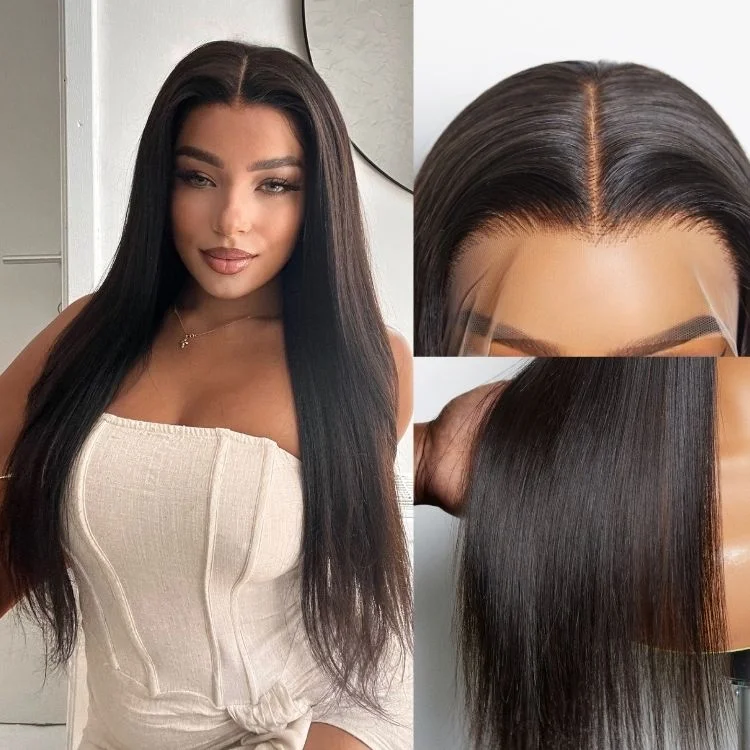 full lace wigs for superior comfort and versatility-Worth | Undetectable  HD Lace Natural Black Silk Straight Glueless 13x4 Frontal Lace Wig