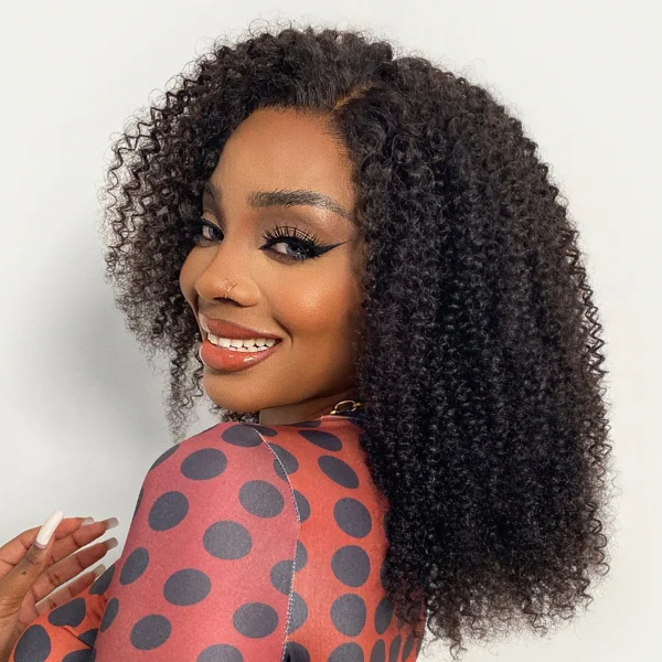 wigs for full coverage and natural appearance-Worth |Undetectable Invisible Afro Glueless 13x4 Frontal Lace Wig 18 Inches