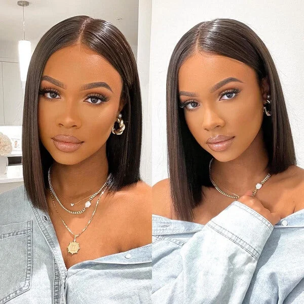 wigs for creating smooth, straight looks-PreMax Wigs | ReadytoGo Silk Straight Bob Glueless 4x4 Closure Lace Wig