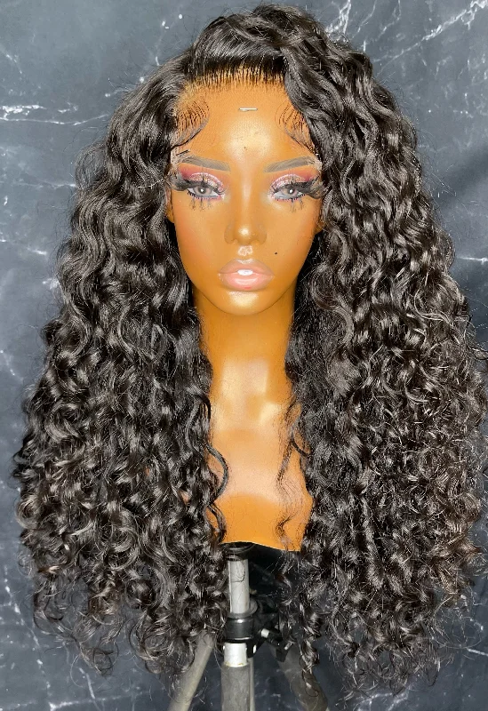 luxurious wigs for elegant, stylish events-SALE Custom Closure Wig: Indian Curly Hair